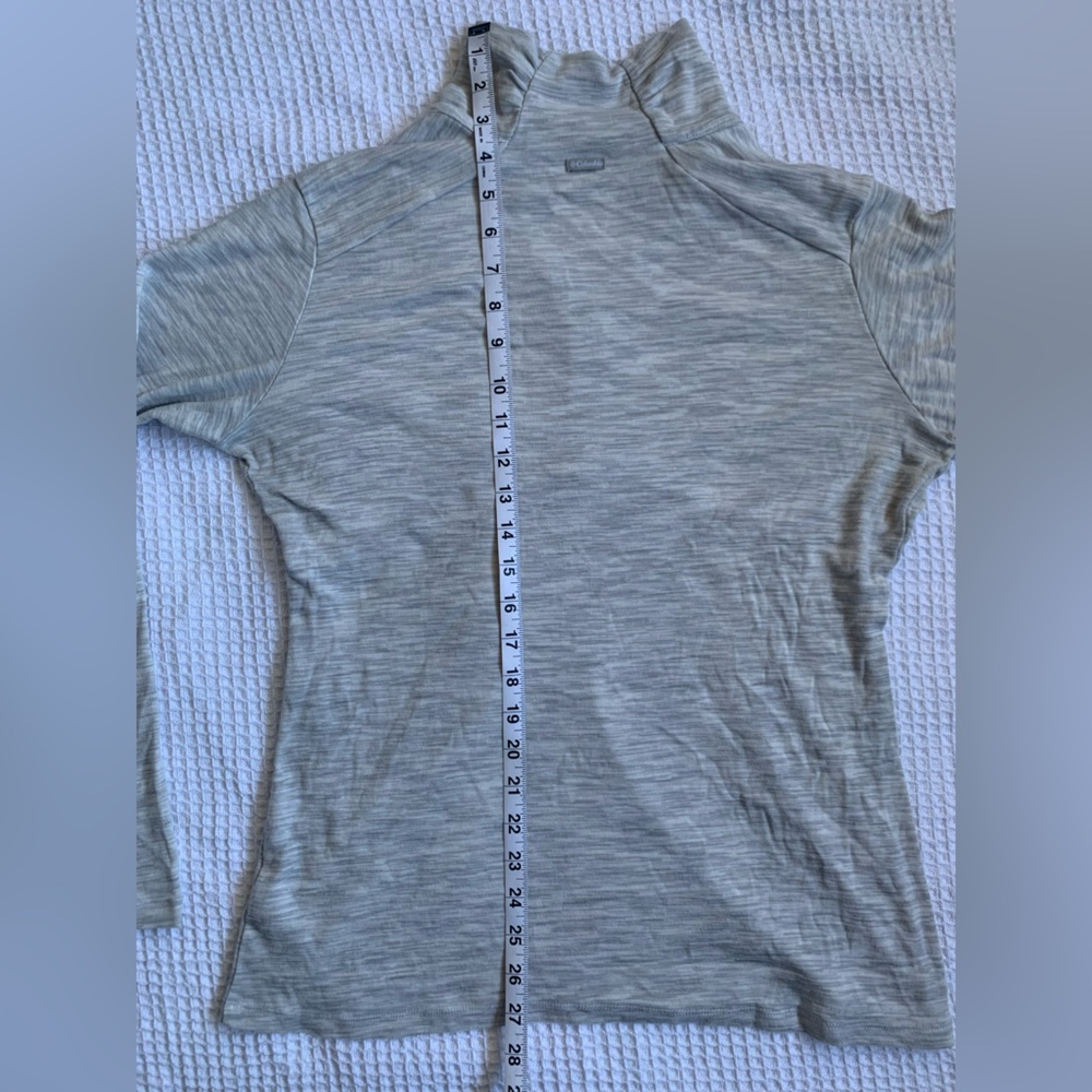 ☁️Columbia Women’s Quarter Zip Gray White Heather Long Sleeve Top - Size Large - Picture 10 of 13